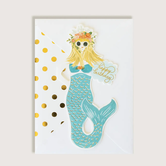 Mermaid Happy Birthday Greeting Card