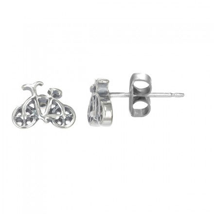 Sterling Silver Bicycle Post Earrings