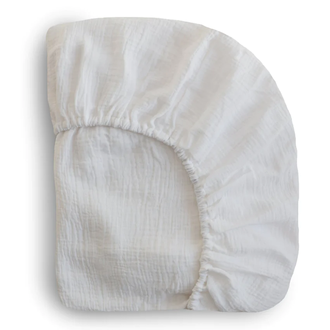 Extra Soft Muslin Crib Sheet - White
