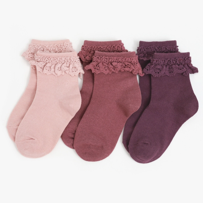 Sugar Plum Lace Midi Sock 3 - Pack
