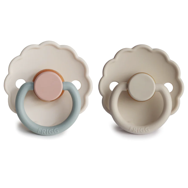 Frigg Daisy Natural Rubber Pacifier - Colorblock 2 pack