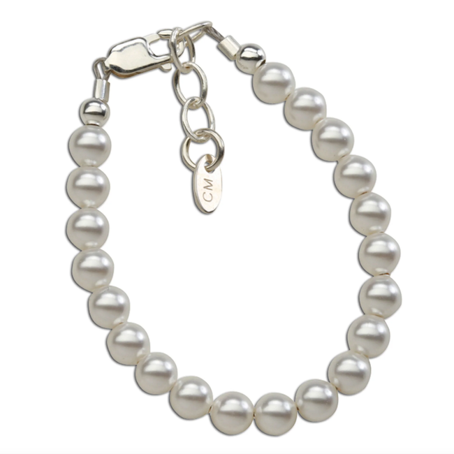 Serenity - Sterling Silver Pearl Baby Bracelet with Swarovski Pearls
