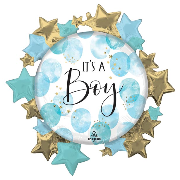 Baby Boy Watercolor Supershape 26" Balloon