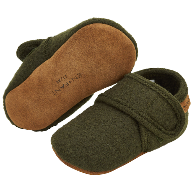 Baby Wool Slippers in Rosin