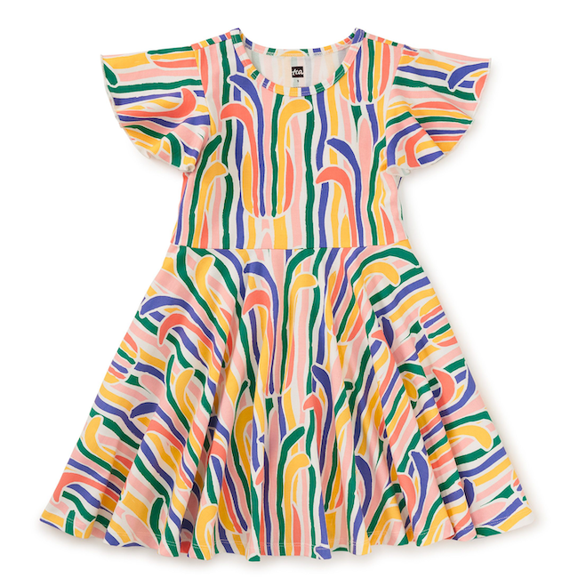 Flutter Sleeve Twirl Dress