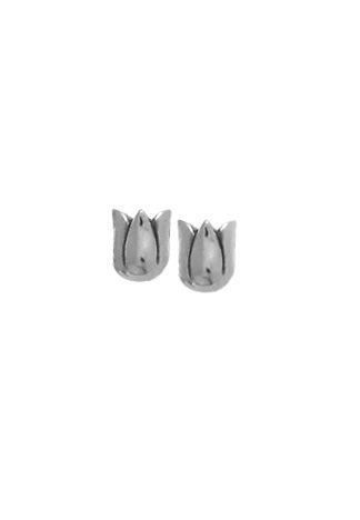 Sterling Silver Tulip Stud Earrings