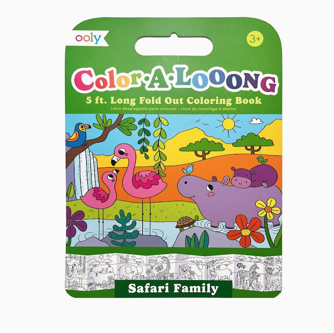 Color-A-Loong 5' Fold Out Coloring Book - Safari Family