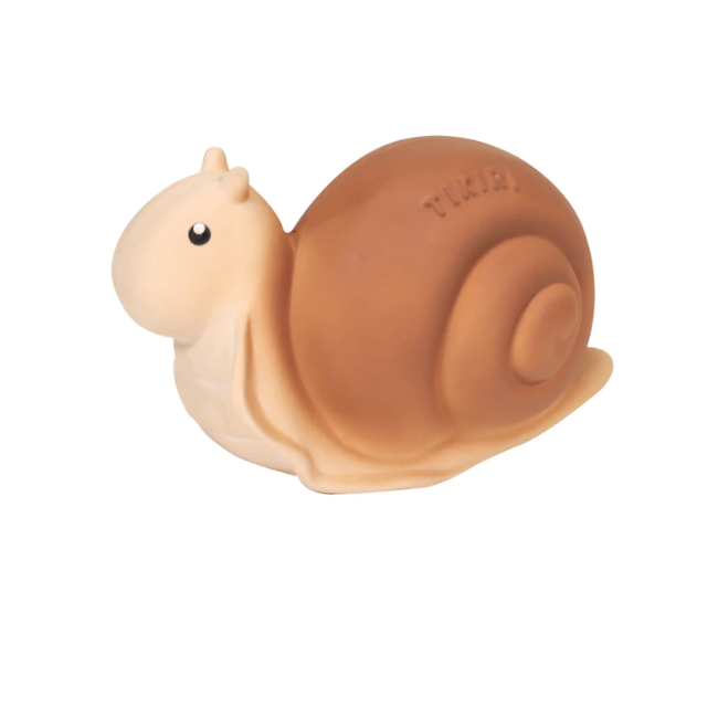 Snail Natural Rubber Teether, Rattle And Bath Toy