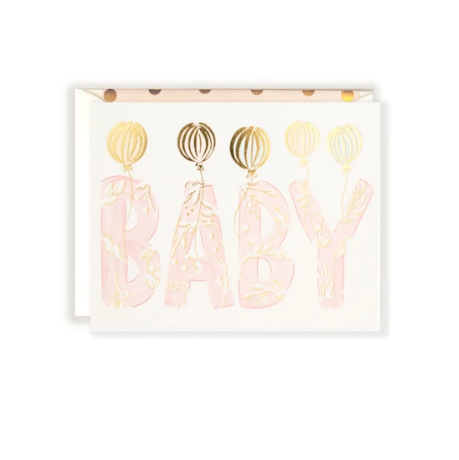 Foil Baby Blush Letters Card