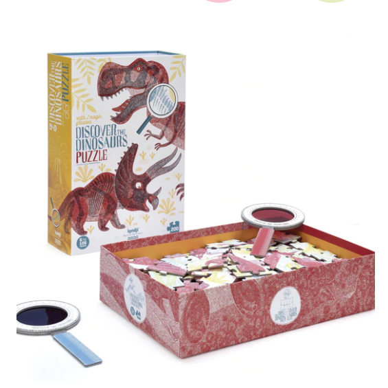 Discover The Dinosaurs Puzzle 200 Pieces - Magic Glasses