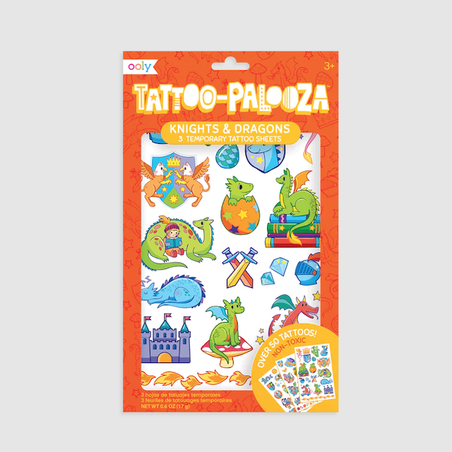 Tattoo Palooza Temporary Tattoos - Knights And Dragons