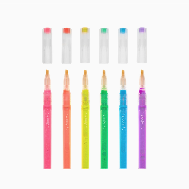 Oh My Glitter! Neon Highlighters Set Of 6