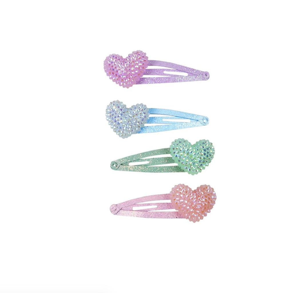 Sparkle Heart Bobble Hair Clips