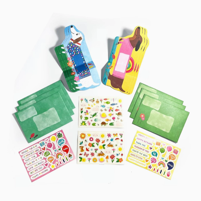 Tiny Tada! Note Cards & Sticker Set - Playful Pups