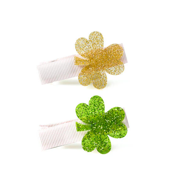 Lucky Shamrocks Hair Clips