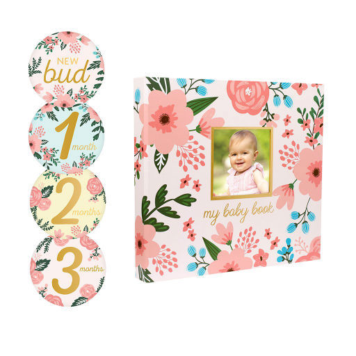 Baby's Floral Memory Book & Sticker Set