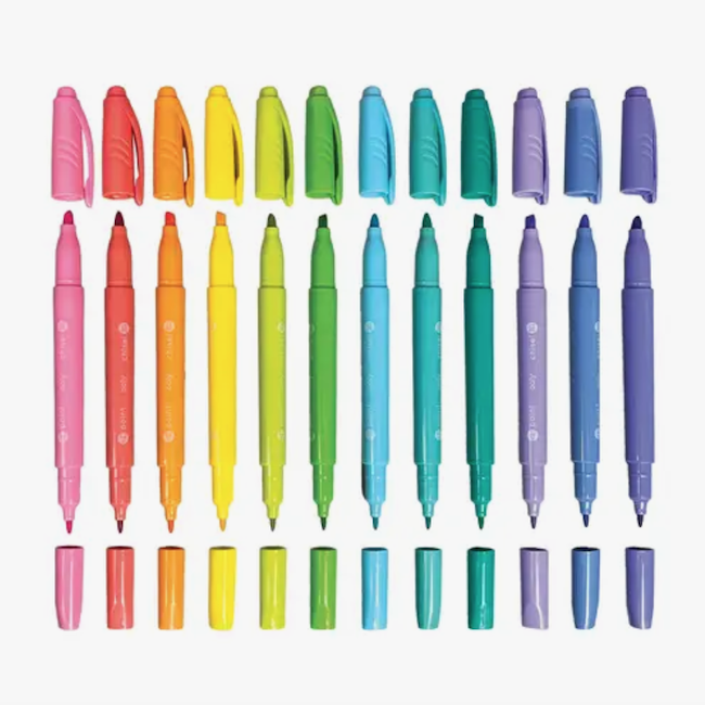 Pastel Hues Dual Tip Markers - Set of 12