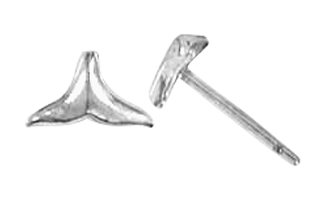 Sterling Silver Dolphin Tail Stud Earring