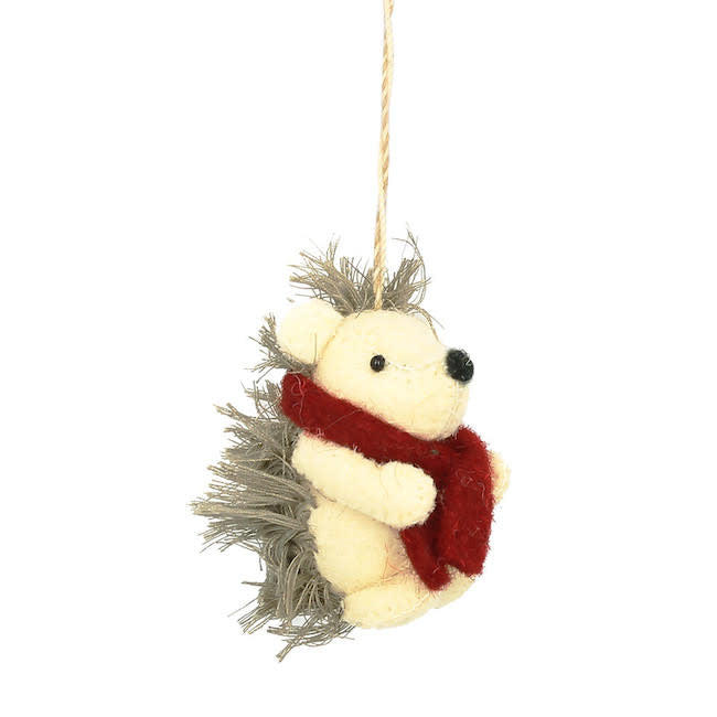 Hedgehog Cream And Brown Ornament