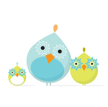 Mod Bird Family 14X14