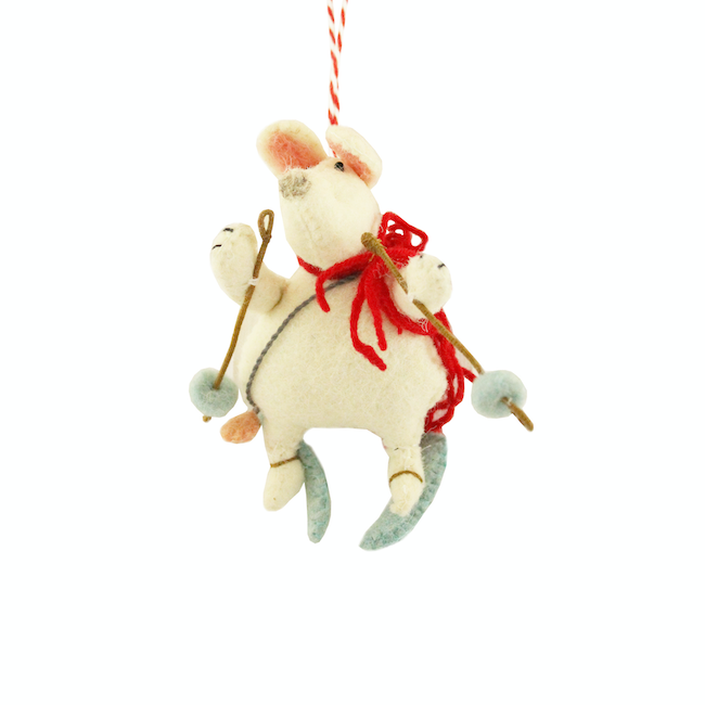 Rabbit With Skis Ornament