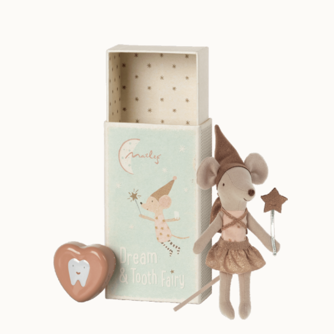 Tooth Fairy Mouse In Matchbox - Rose