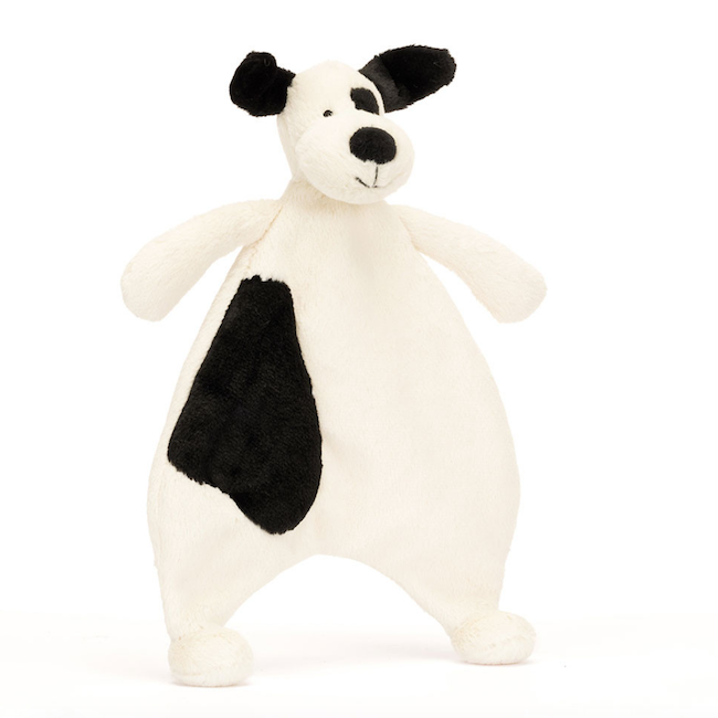Bashful Black & Cream Puppy Comforter
