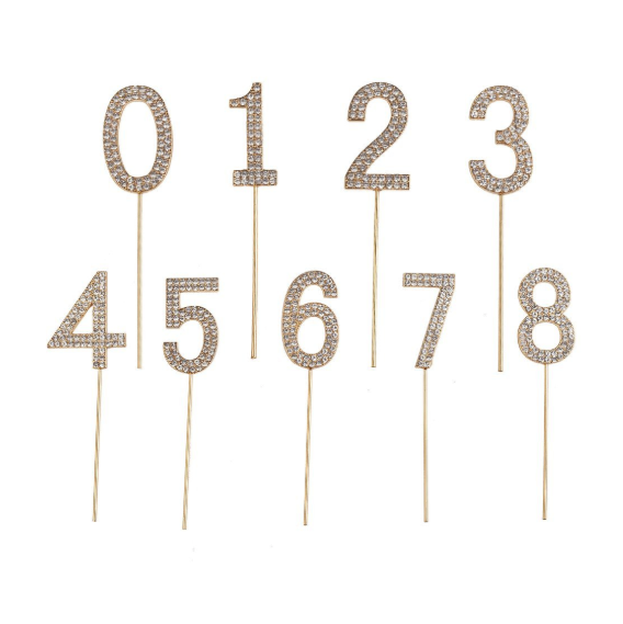 Rhinestone Cake Topper Numbers