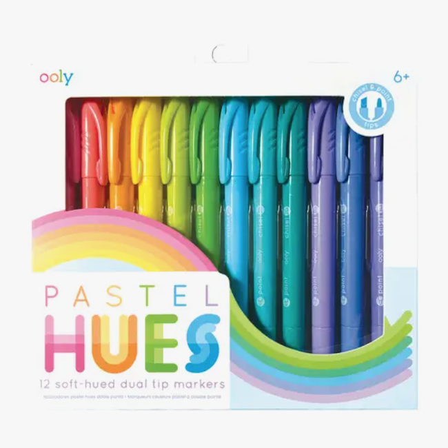 Pastel Hues Dual Tip Markers - Set of 12