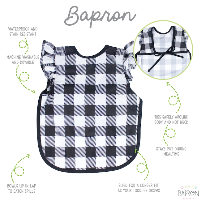 White Buffalo Plaid Flutter Bapron