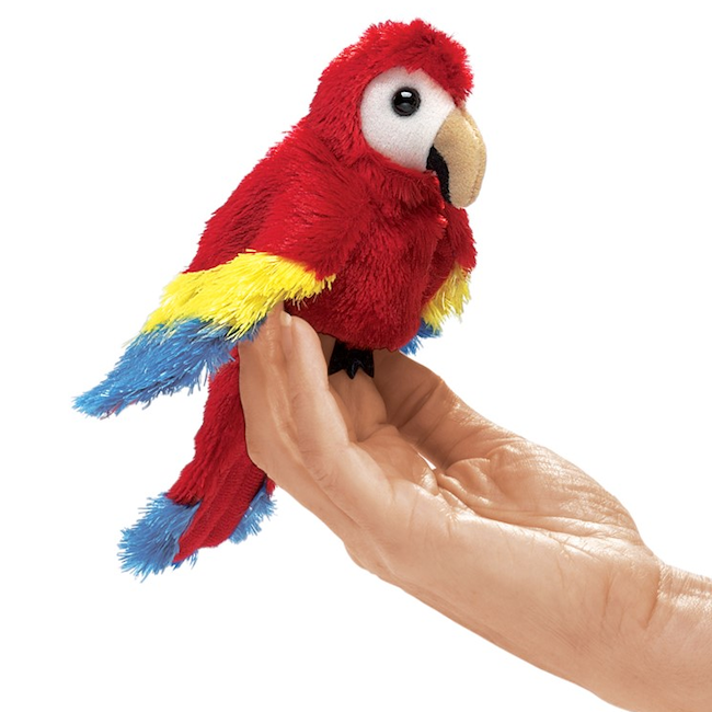 Mini  Scarlet Macaw Finger Puppet