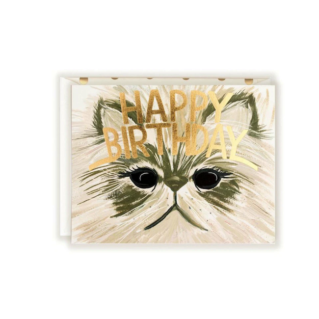 Gold Cat Crown Card