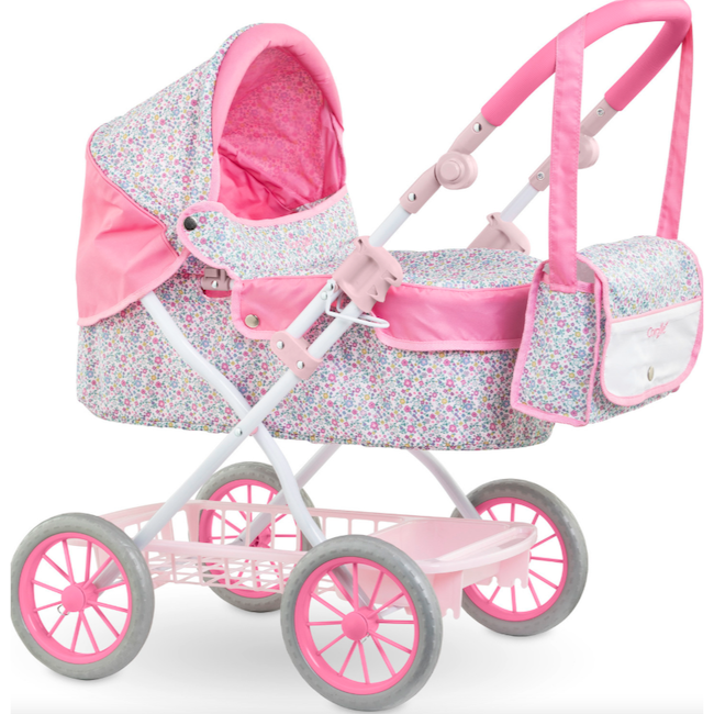 Doll Carriage in Bright Pink Floral