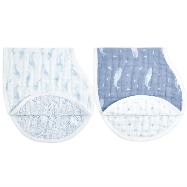 Organic Muslin Burpy Bibs in Oceanic 2 Pack