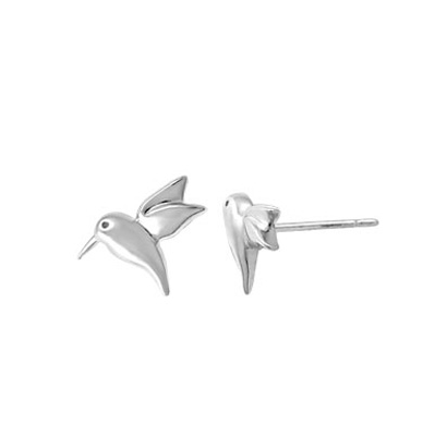 Sterling Silver Humming Bird Stud Earrings