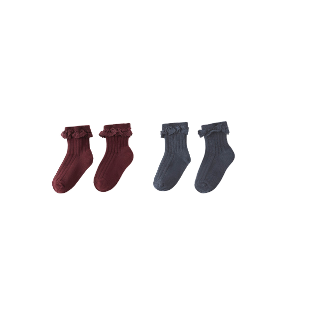 Lace Trim Socks, 2-pack