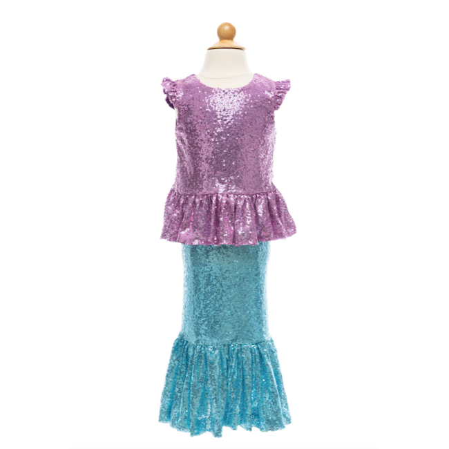 Sequins Sparkle Mermaid Top And Skirt