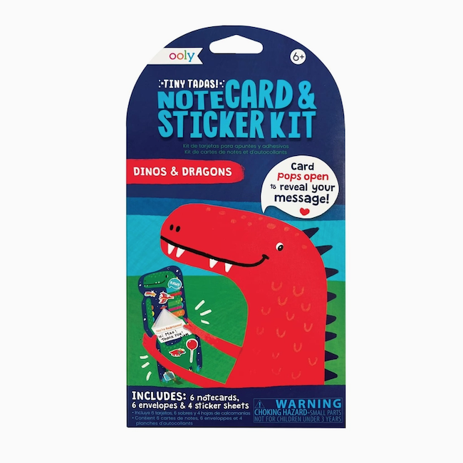 Tiny Tada! Note Cards & Sticker Set - Dinos and Dragons