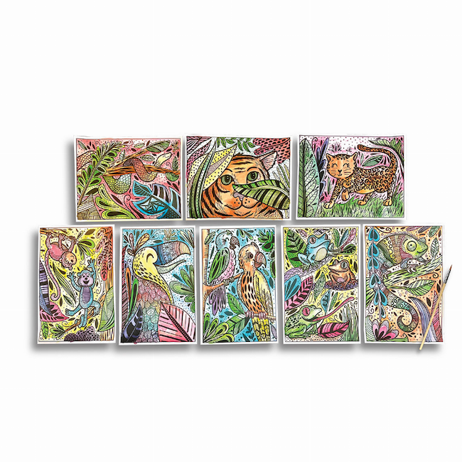 Hidden Colors Magic Paint Sheets - Magic Jungle