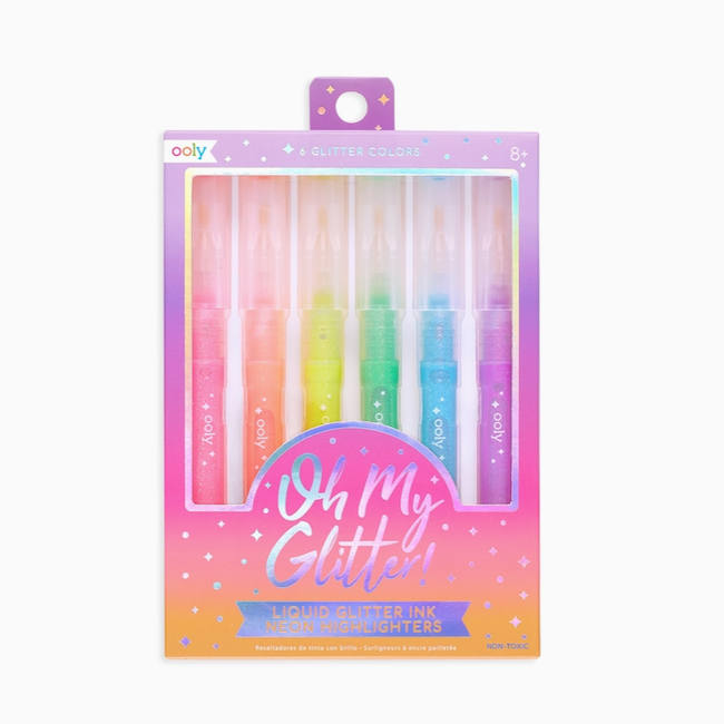 Oh My Glitter! Neon Highlighters Set Of 6