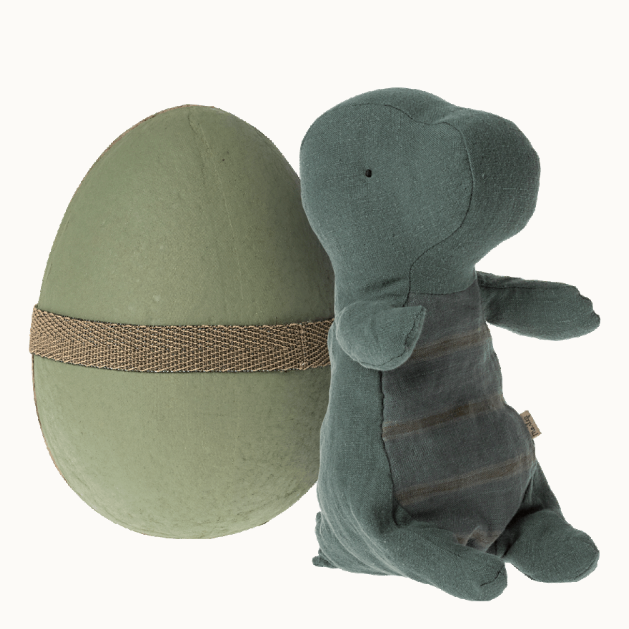 Gantosaurus In Egg, Small Dark Petrol