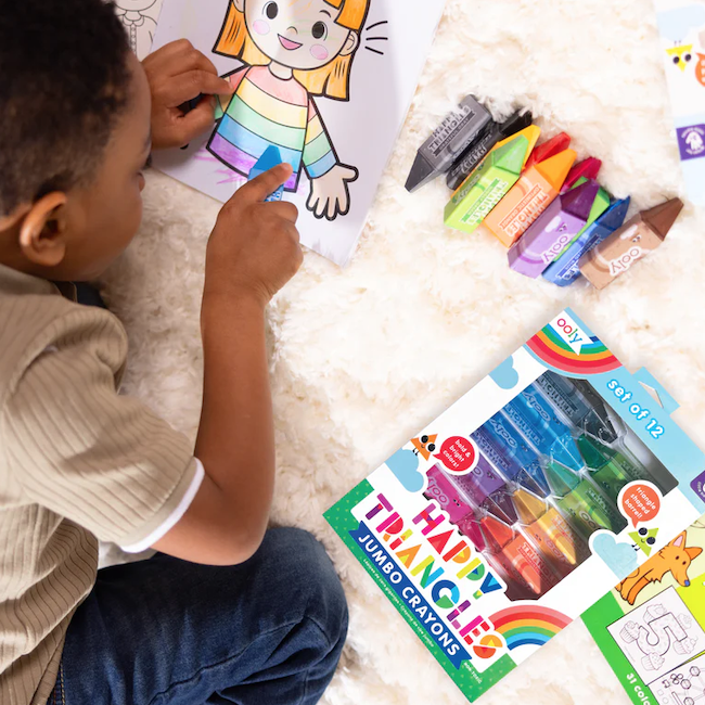 Happy Triangles Jumbo Crayons - Set of 12
