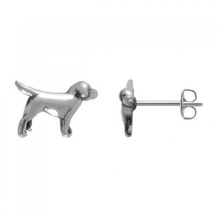 Sterling Silver Lab Dog Stud Earring