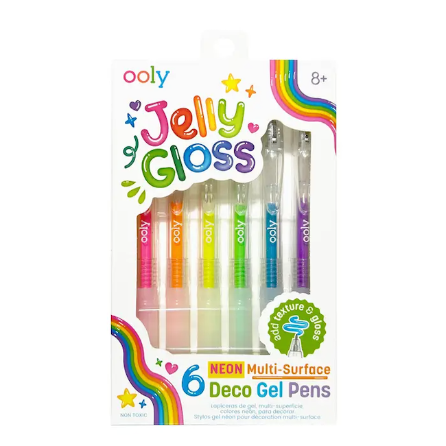 Jelly Gloss Neon Multi-Surface Deco Gel Pens - Set of 6