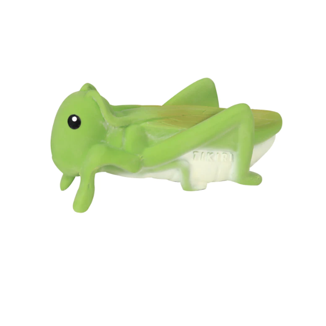 Grasshopper Natural Rubber Teether, Rattle And Bath Toy