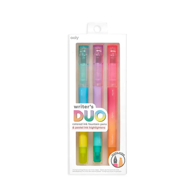 Writer's Duo Double-Ended Fountain Pens + Highlighters