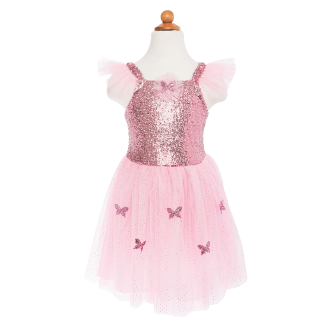 Pink Sequins Butterfly Dress And Wings Size 5 - 7