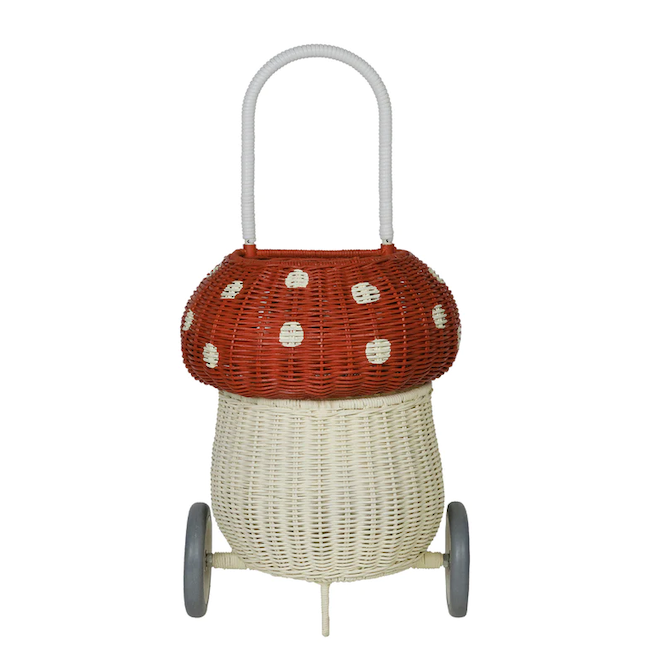 Rattan Mushroom Luggy - Red