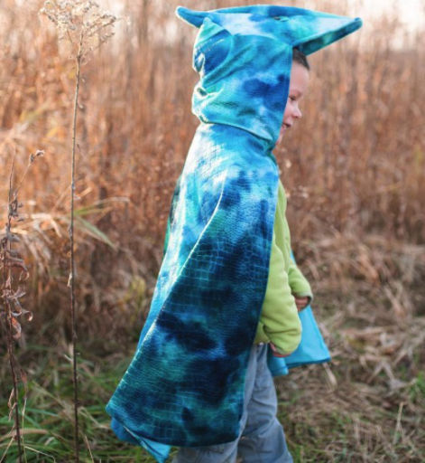 Pterodactyl Hooded Cape Blue